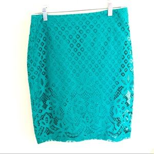 Lace detail pencil skirt